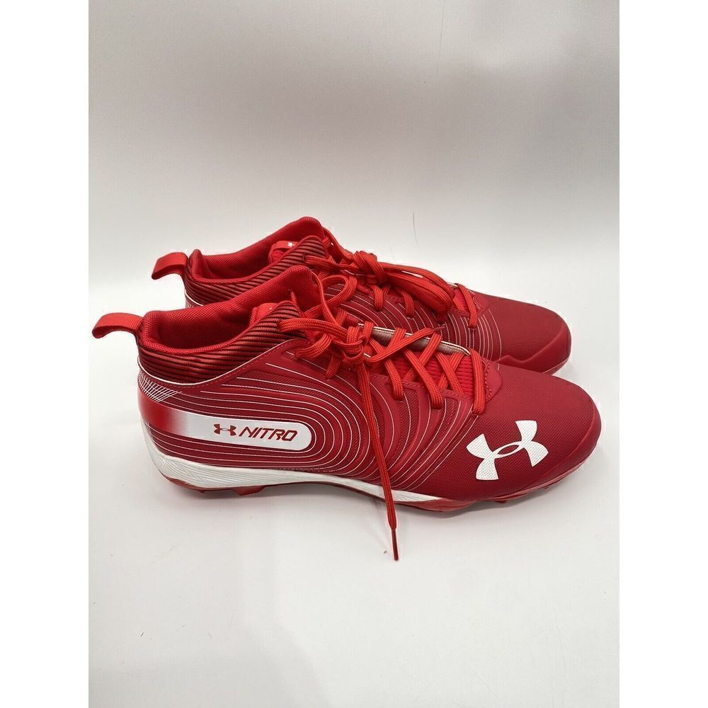 Under Armour Football Cleat Kansas City Red White Sneaker Size 13.5
